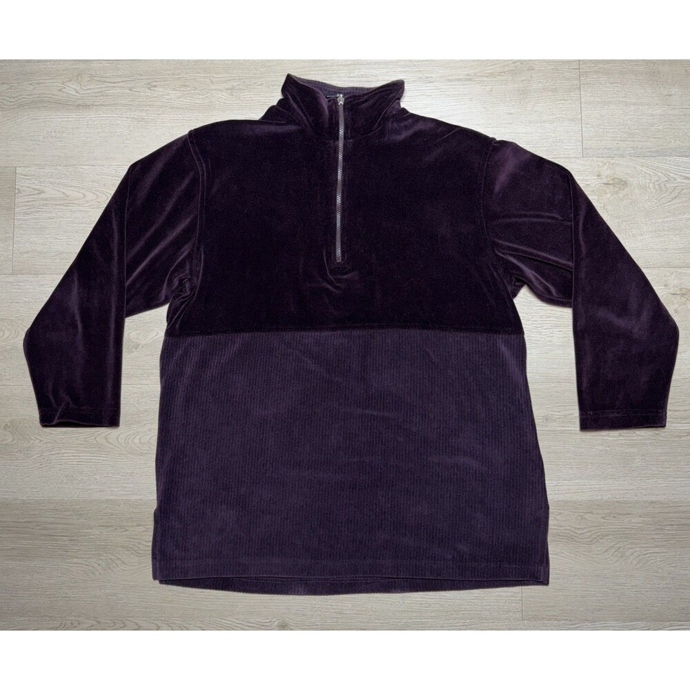 Vintage Capacity Purple Quarter Zip Sweater Fleece Soft Women’s Large L  Knits